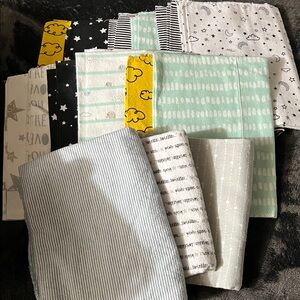 Assorted Baby Burp Rags/Towels 3 Receiving Blankets